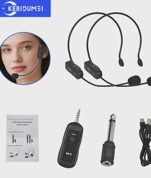 Draadloze Hoofdtelefoon Microfoon Set 2.4G - Draagbaar & Flexibel voor Sprekers, Docenten & Gidsen