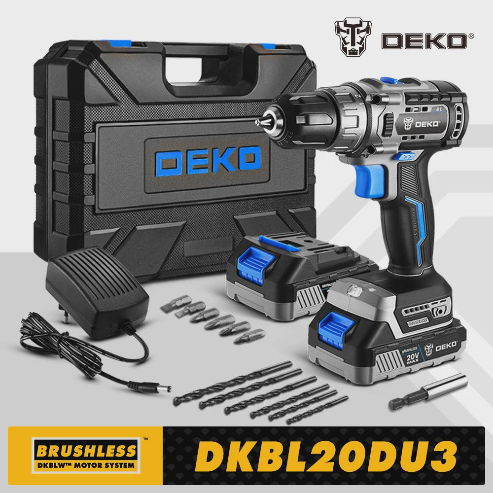 DEKO 20V Brushless Accuboormachine - Krachtige Mini Schroefmachine met 2 Snelheden & 18+1 Koppeling