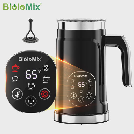 BioloMix 5-in-1 Melkopschuimer met LED Touchscreen - Voor Warme & Koude Foam
