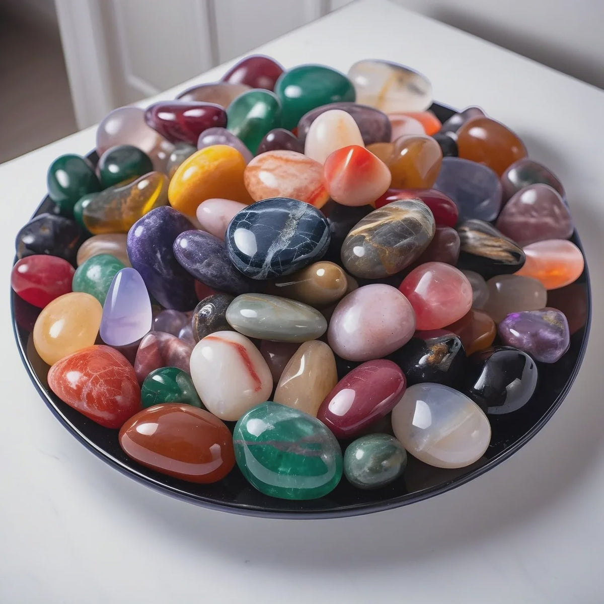 Set Gepolijste Kristalstenen - Multi-Color Tumblestones voor Decoratie & Meditatie