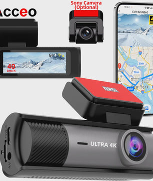 ACCEO B61P 4K Dashcam met Dubbele Lens (Voor & Achter 1080P), GPS, WiFi en 24H Parkeerfunctie