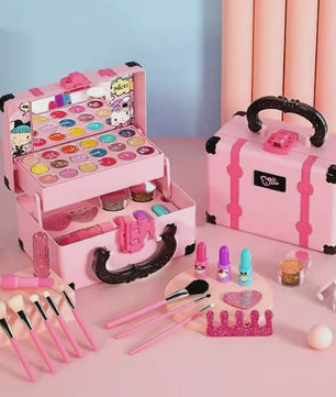 Prinsessen Make-up Koffer Speelset voor Kinderen - Veilige Kinderspeelgoed Make-up met Oogschaduw, Lippenstift en Nagellak