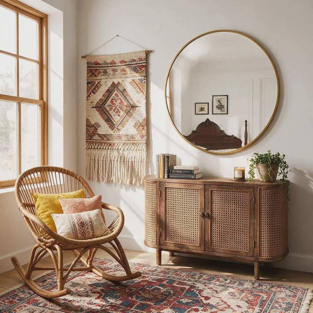 Anajqaqia Ronde Wandspiegel 75 cm - Goudkleurig Aluminium Frame, Veiligheidsglas