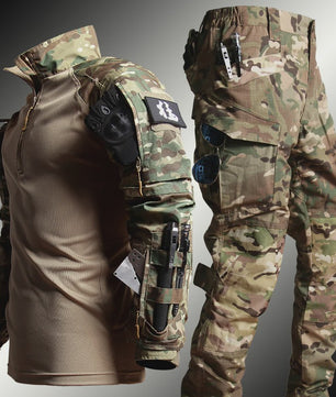 Tactisch Uniform Set: Camouflage Shirt & Broek voor Outdoor, Jacht & Airsoft