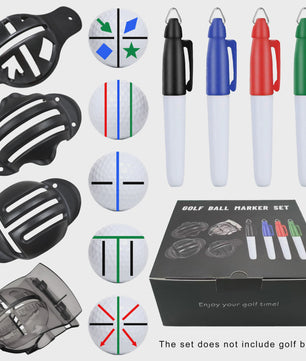 8-delige Golf Bal Lijn Marker Set: 4 Templates & 4 Kleuren Markers voor Betere Slagen