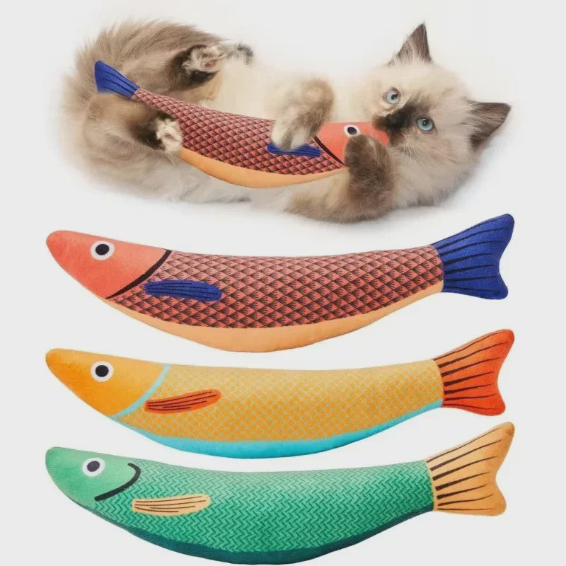 Interactieve Katten Speelgoed Vis met Catnip en Knettergeluid - Stimuleert Spelen en Tandenpoetsen