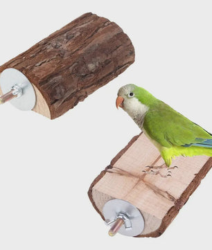 Natuurlijke Houten Vogelkooi Zitstok & Speelplatform voor Parkieten, Papegaaien en Knaagdieren