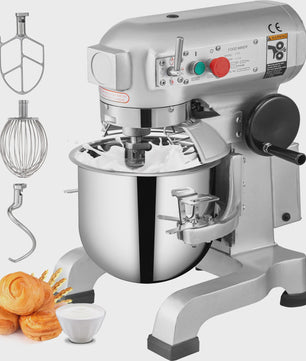 SucceBuy 15QT Industriële Keukenmixer - 3 Snelheden, RVS Kom & Accessoires