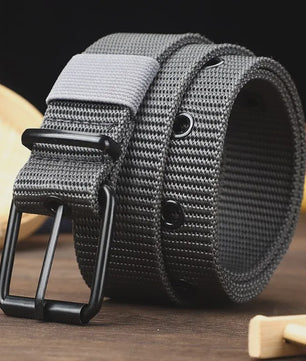 Stijlvolle Heren & Dames Canvas Riem met Pin Gesp - Duurzaam en Trendy voor Outdoor & Jeans