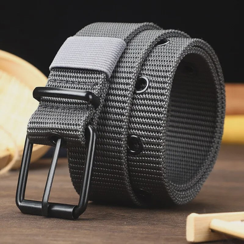 Stijlvolle Heren & Dames Canvas Riem met Pin Gesp - Duurzaam en Trendy voor Outdoor & Jeans