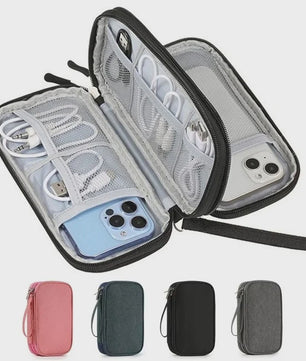Dubbellaagse Organizer Tas voor Elektronica & Kabels - Waterdicht & Draagbaar