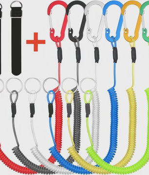 2 Meter Visco Lanyard met Hengelband - Intrekbaar Anti-Verlies Koord met Karabijnhaak