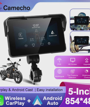 5" Motorfiets Navigatie Display met Draadloze CarPlay & Android Auto