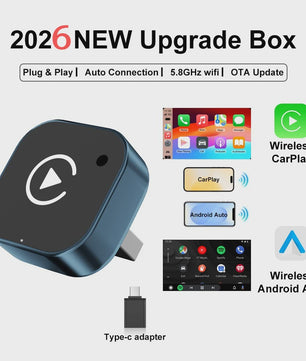 Draadloze CarPlay & Android Auto Adapter: Upgrade uw auto met 2-in-1 Plug & Play Dongle