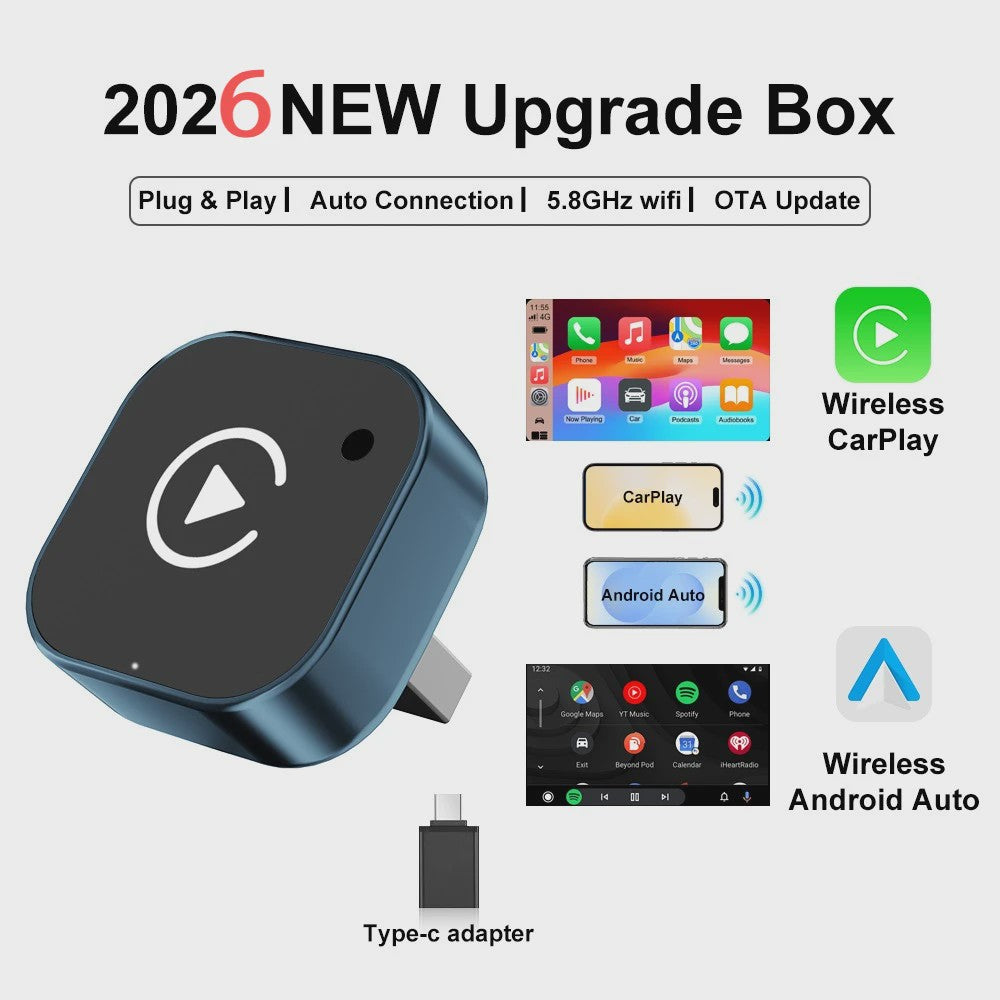 Draadloze CarPlay & Android Auto Adapter: Upgrade uw auto met 2-in-1 Plug & Play Dongle