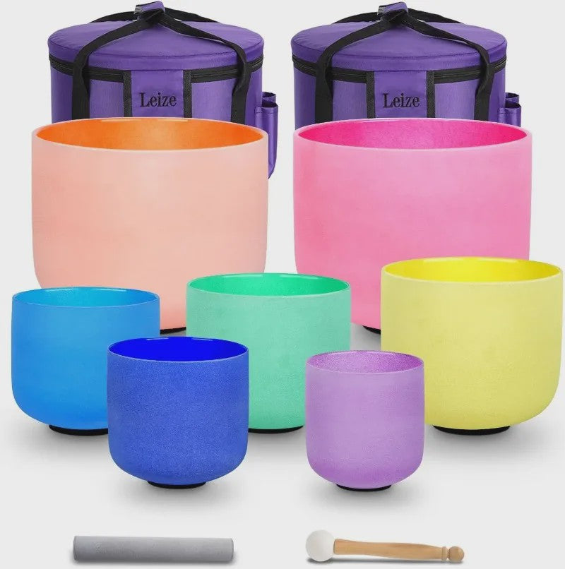 7-delige Kristallen Klankschaal Set (6-12 Inch) - 432Hz Chakra Stemming voor Meditatie & Sound Therapy