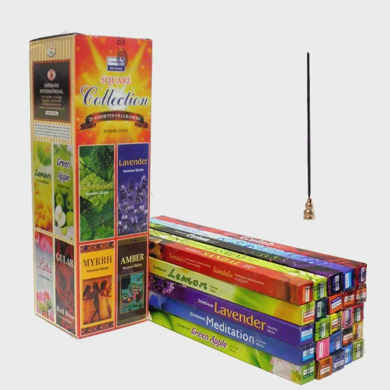 25 Assorti Geuren Wierookstokjes - Natuurlijke Huisparfum uit India met Lavendel, Sandelhout & Salie