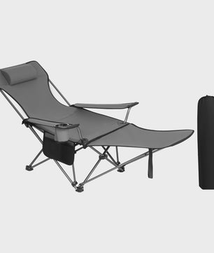 Lichtgewicht Opvouwbare Campingstoel met Afneembare Hoofdsteun en Voetensteun