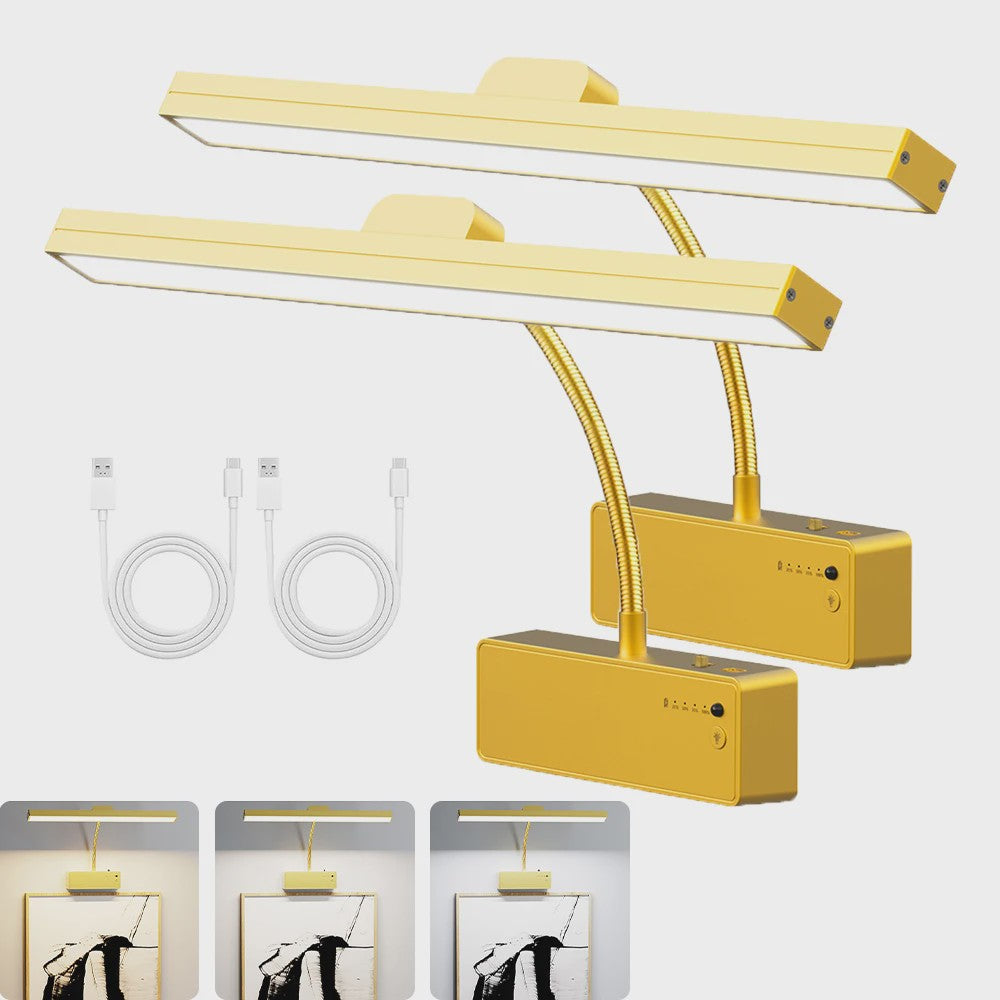 Gouden LED Wandlamp met Afstandsbediening - 3 Kleuren & Dimbaar