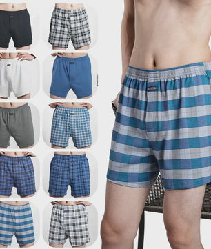 Herens Boxer Shorts van Puur Katoen - Comfortabel & Ruim - Geruit & Effen - Plus Size M-3XL
