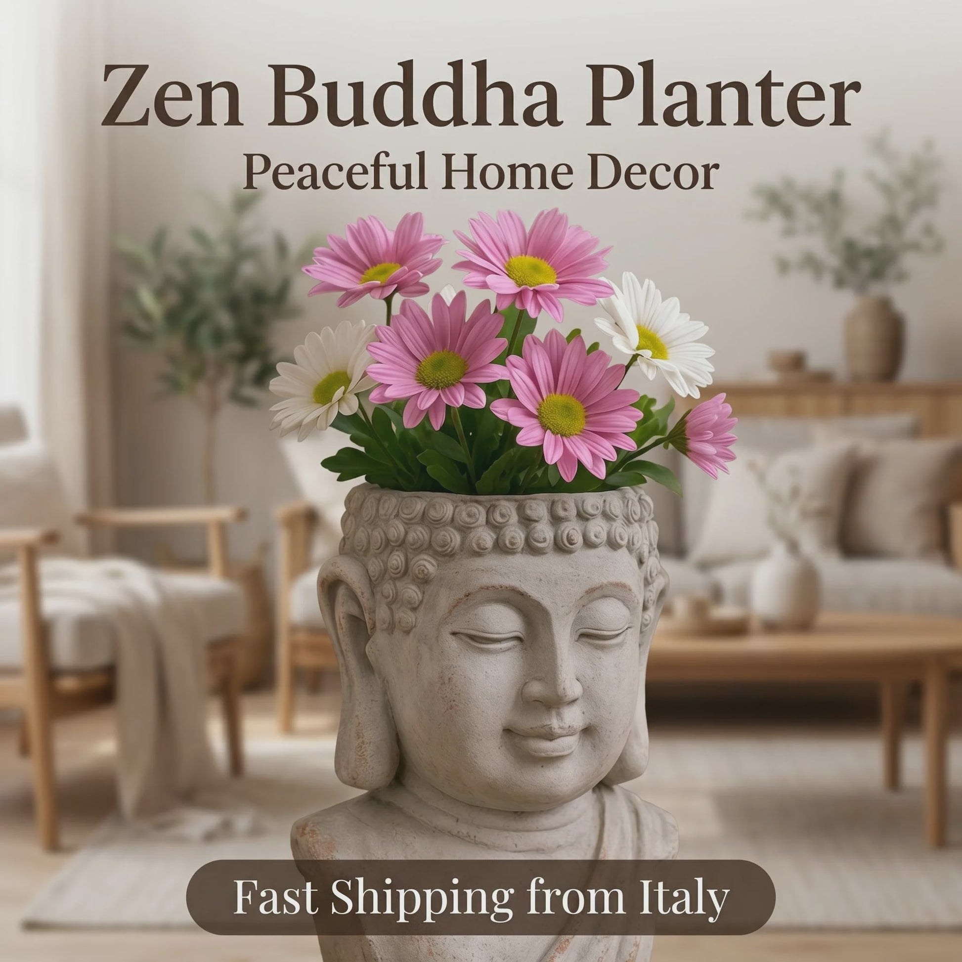 Handgemaakte Zen Boeddha Bloempot - Uniek Cadeau voor Plantenliefhebbers & Tuindecoratie