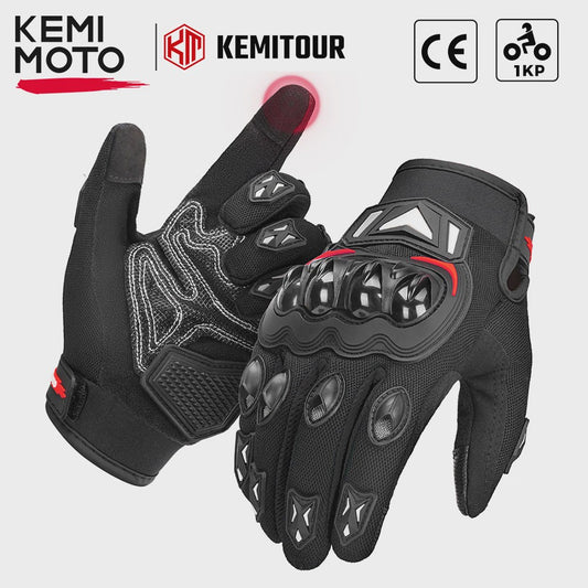 KEMIMOTO Zomer Motorhandschoenen met CE Knokkelbescherming en Touchscreen Functie