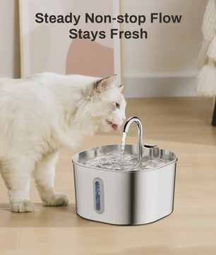 Automatische RVS Katten Drinkfontein 2.2L - Stille Waterdispenser voor Hond & Kat