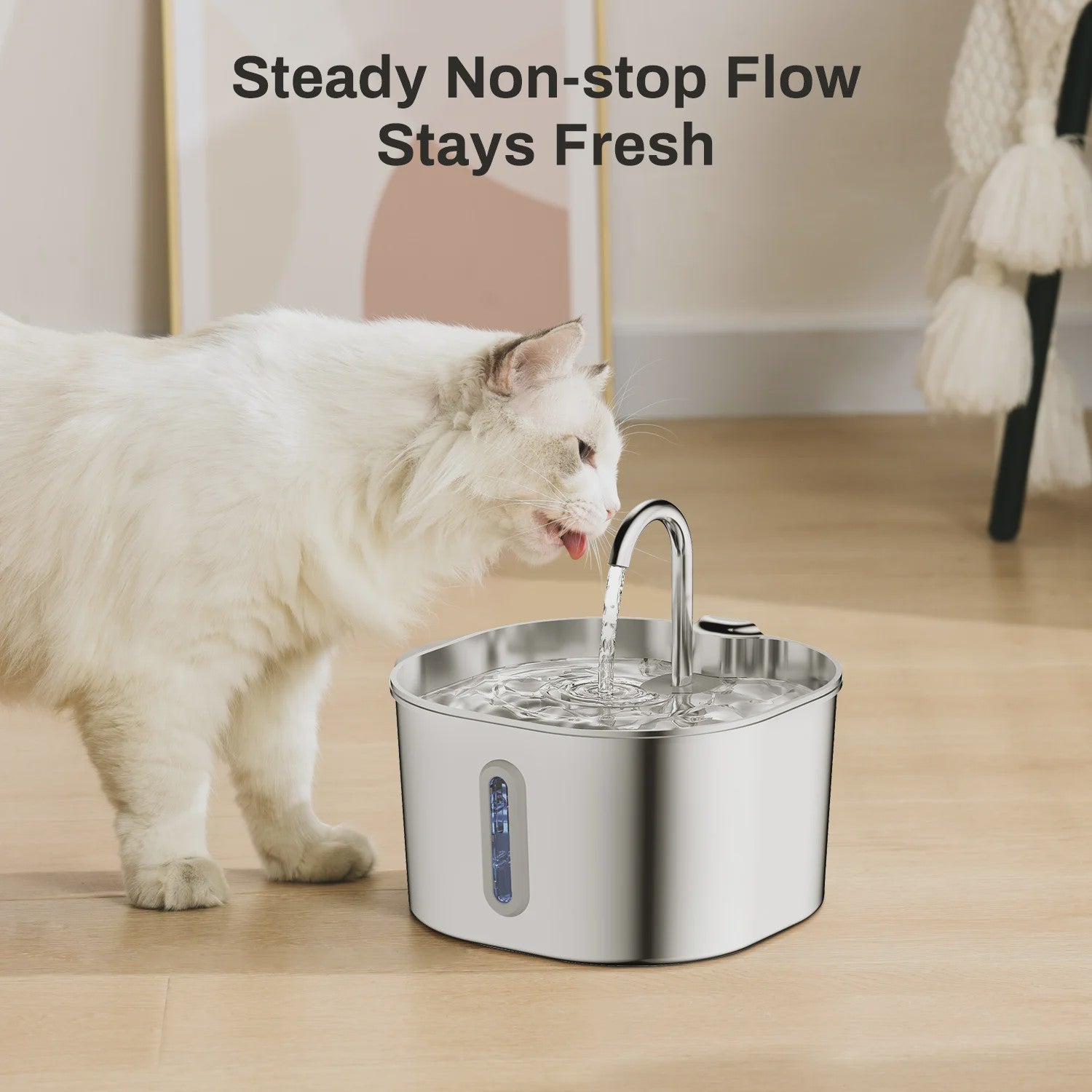 Automatische RVS Katten Drinkfontein 2.2L - Stille Waterdispenser voor Hond & Kat