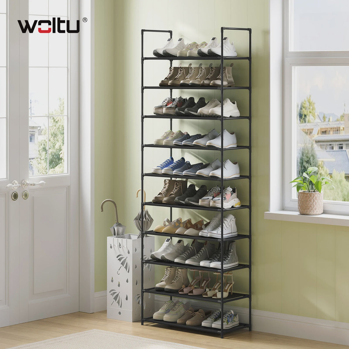 Stijlvolle Schoenenkast 3 Lagen - Metalen Frame & Ruimtebesparend - Ideaal voor Hal & Woonkamer