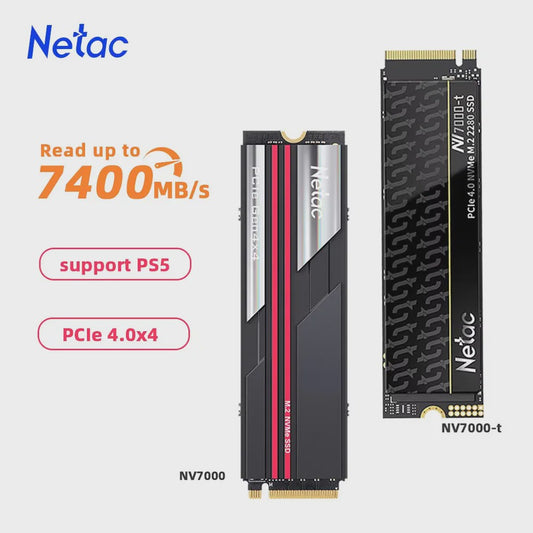 Netac NV7000-t NVMe SSD 2TB PCIe 4.0 M.2 2280 - 7400MB/s Leessnelheid