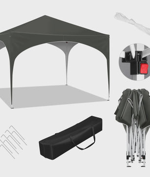 WOLTU 3x3m Waterdichte Partytent Gazebo - Inklapbaar & Snel Opzetbaar voor Tuin & Markt