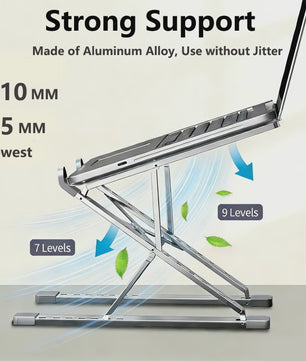 Verstelbare Aluminium Laptopstandaard - Opvouwbaar & Koelend