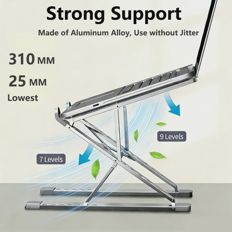 Verstelbare Aluminium Laptopstandaard - Opvouwbaar & Koelend
