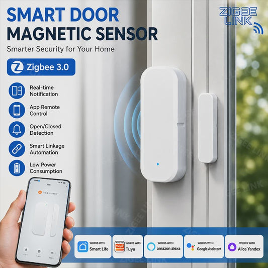 Zigbee 3.0 Deur- en Raamsensor - Slimme Beveiliging met App & Voice Control