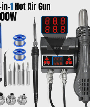 700W 2-in-1 Soldeerstation met Hete Lucht: Soldeerbout & Hittepistool voor PCB Reparatie