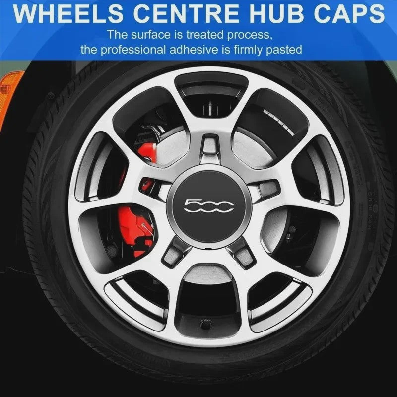 Set Naafdoppen Velgen 500 Logo voor Fiat 500 - 4 Stuks