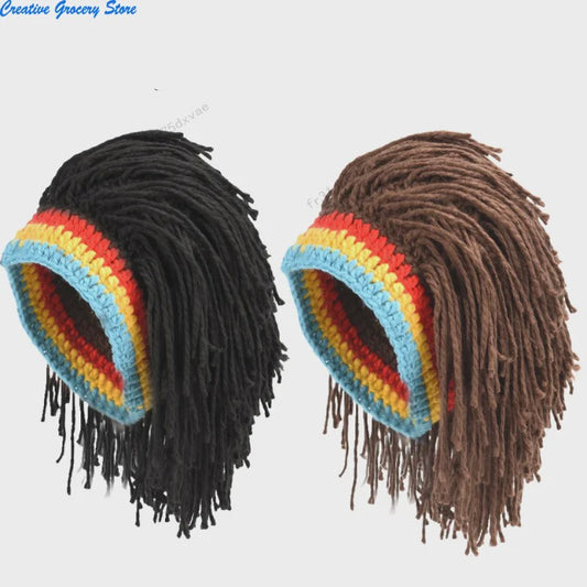 Unieke Gehaakte Muts met Nep Dreads - Rasta Stijl voor Feest & Cosplay