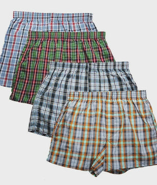 4-Pack Heren Boxershorts Katoen - Klassiek Geruit & Comfortabel