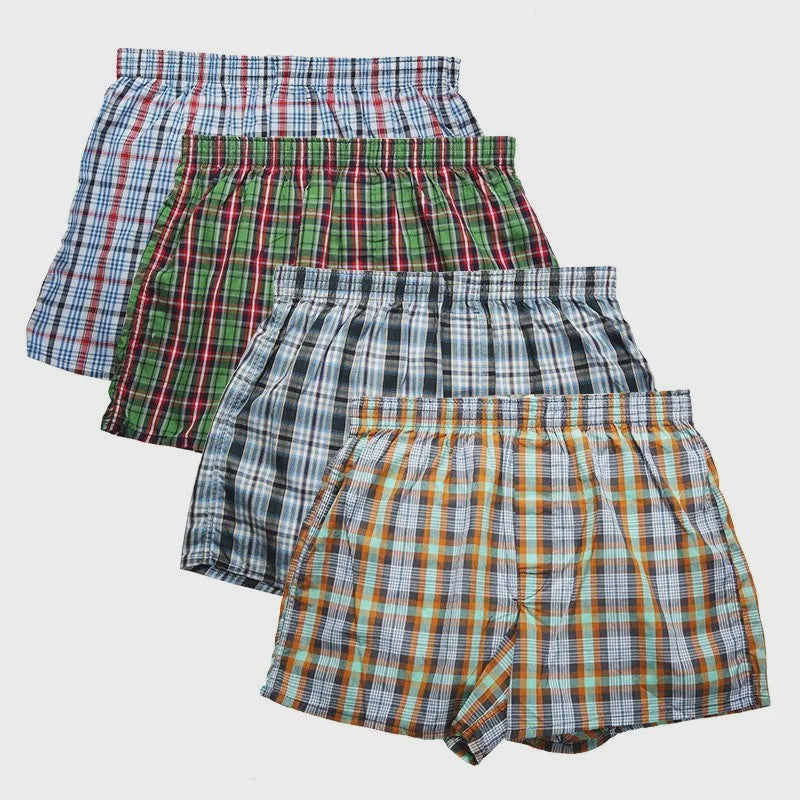 4-Pack Heren Boxershorts Katoen - Klassiek Geruit & Comfortabel