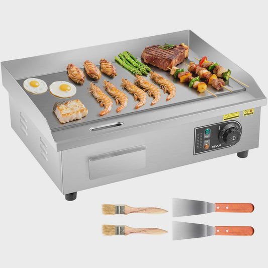 Professionele Elektrische Bakplaat 50-300°C - Roestvrij Staal Grillplaat voor Steaks & Pannenkoeken