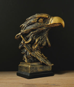Gouden Adelaarskop Ornament - Luxe Hars Ambacht voor Huisdecoratie