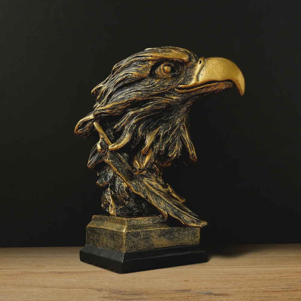 Gouden Adelaarskop Ornament - Luxe Hars Ambacht voor Huisdecoratie
