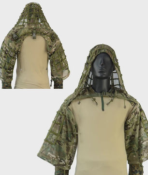 Ademende Ghillie Suit Cape - Camouflage Basis voor Jacht, Airsoft & Paintball