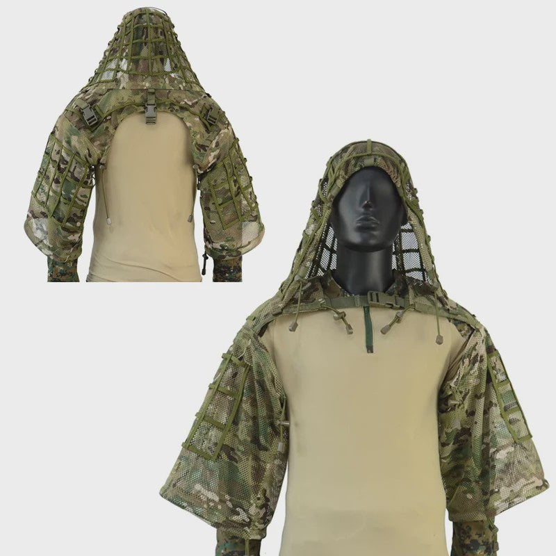 Ademende Ghillie Suit Cape - Camouflage Basis voor Jacht, Airsoft & Paintball