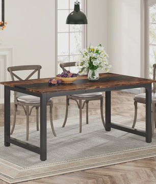 Industriële Eettafel 6-8 Personen - 160x80 cm - Rustiek Hout & Metaal