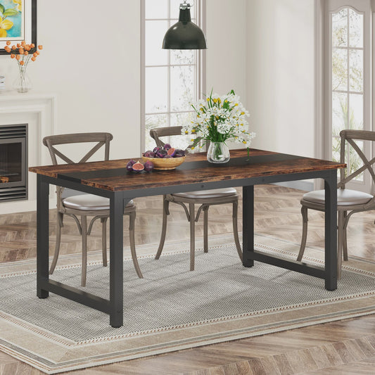 Industriële Eettafel 6-8 Personen - 160x80 cm - Rustiek Hout & Metaal