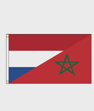 Nederland Marokko Vriendschapsvlag - Duurzaam Polyester - Binnen & Buiten - 2 Maten