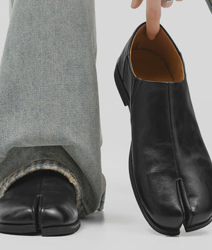 Luxe Leren Heren Tabi Slippers - Retro Split-Toe Design