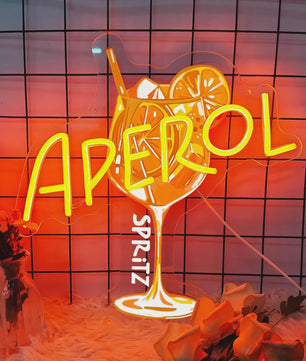 Aperol Spritz Neon Sign LED Cocktail Neon Light for Home Bar Man Cave Kitchen Party Decor Spritz Lover Gift USB Powered Dimmable