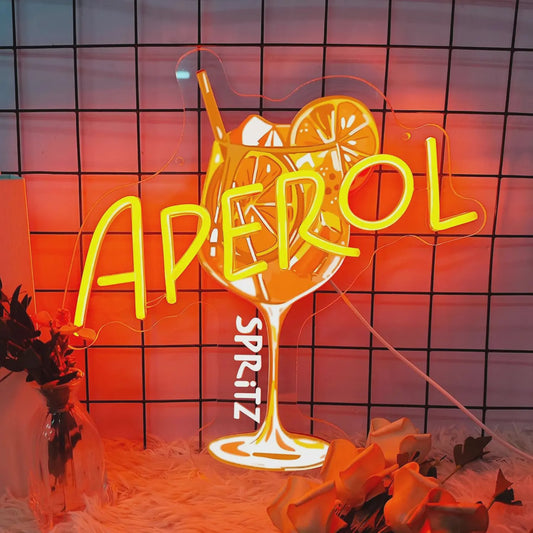 Aperol Spritz Neon Sign LED Cocktail Neon Light for Home Bar Man Cave Kitchen Party Decor Spritz Lover Gift USB Powered Dimmable